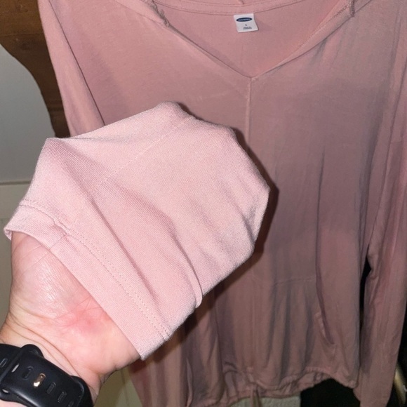 Old navy pink long sleeve shirt hooded drawstring light weight - Picture 4 of 8